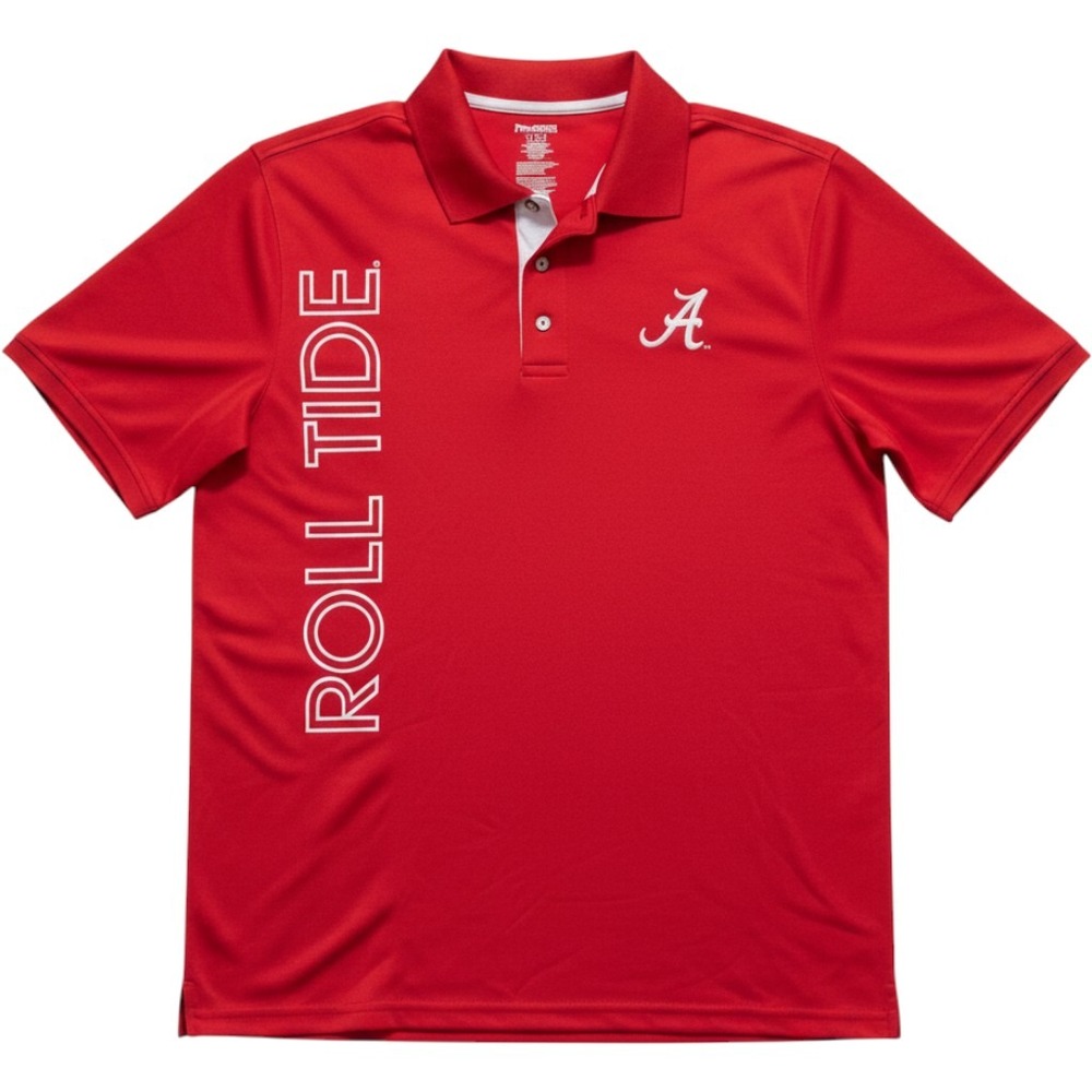 Pro Edge Alabama Roll Tide Polo Shirt Men's Medium Embroidered Logo Athletic Red